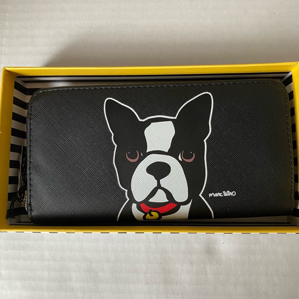 Marc Tetro Wallet Boston Terrier Black New